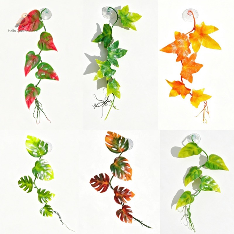 Spider Plant Hanging - Kunstmatige Pothos-klimplant voor reptielen-terrariumdecoratie, geschikt voor