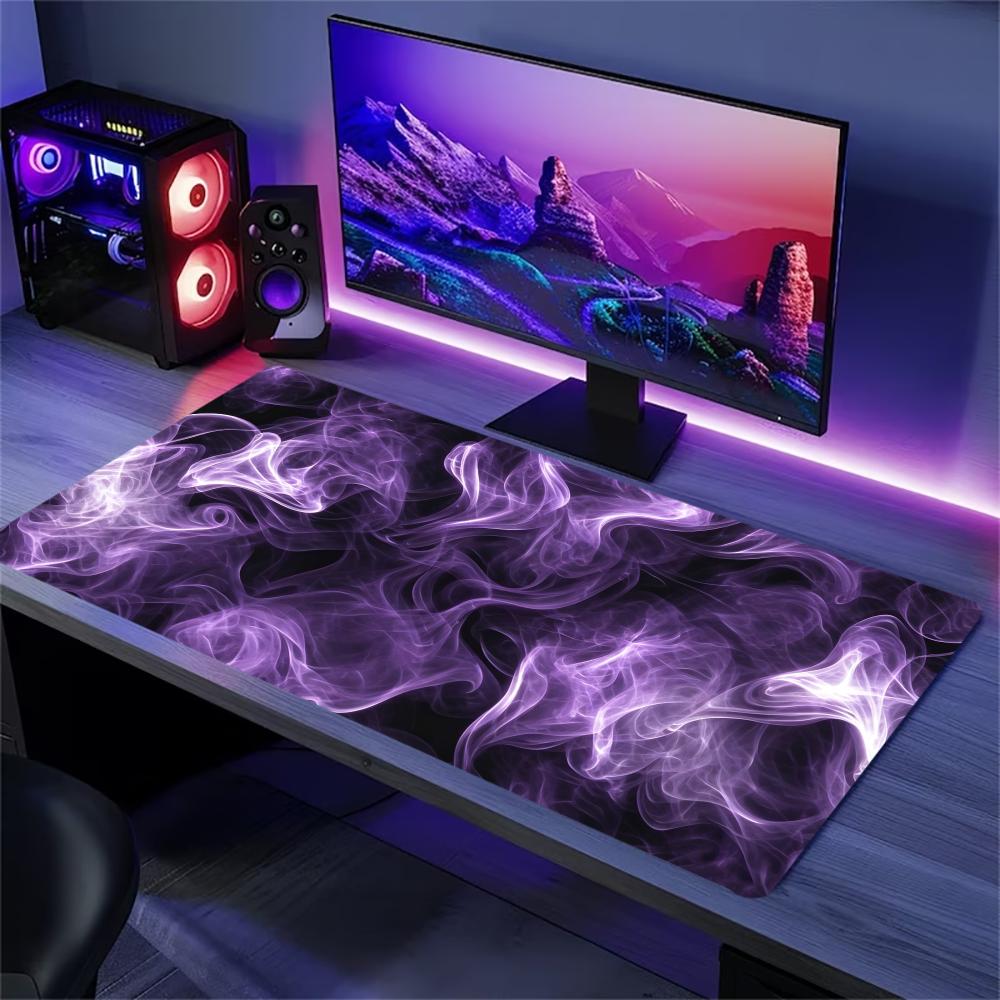 Tradescantia Purple - Paarse rook abstract patroon groot gaming-muismat