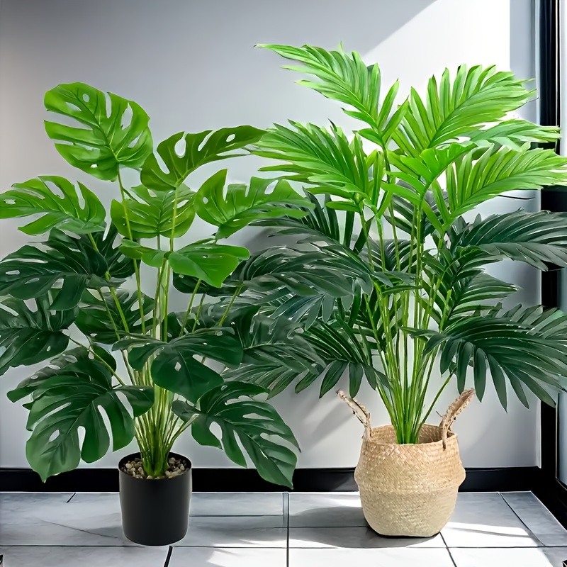 Monstera Adansonii - 2 stuks groene 24 bladeren kunstmatige